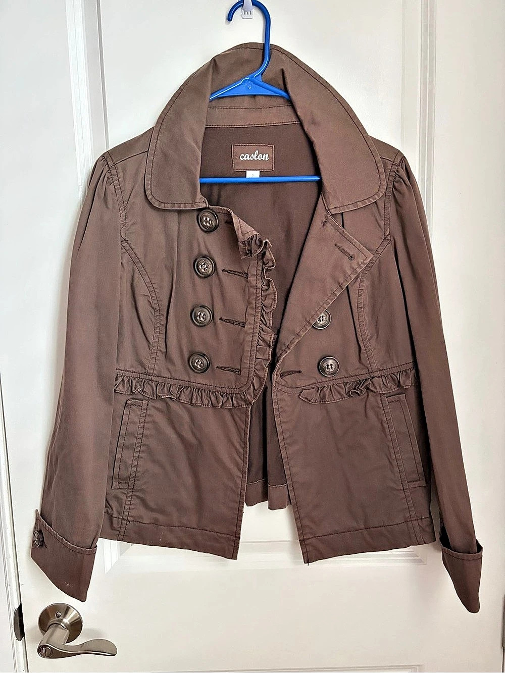 caslon Utility Jacket Brown Size Small